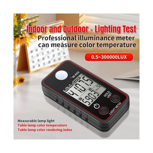 High Precise Illuminance Meter Color Temperature Meter 0.5-300000 LUX LED Illumination Test Meter Photographic Luminance Measure(SK-8202) in Saudi Arabia