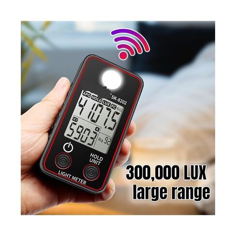 High Precise Illuminance Meter Color Temperature Meter 0.5-300000 LUX LED Illumination Test Meter Photographic Luminance Measure(SK-8202) in Saudi Arabia