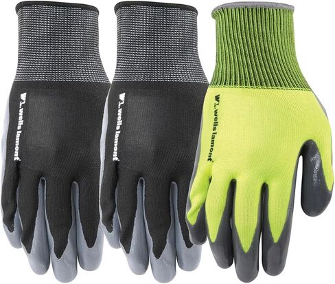 3 Pair Pack Nitrile-Coated Wells Lamont Work Gloves (546F) in Saudi Arabia