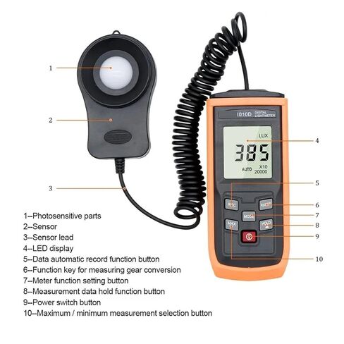 Handheld Digital Light Meter LCD Fotometro Photography Luminometer Max Min 0-200000 LUX Photometer Illuminance Tester luxometro in Kuwait