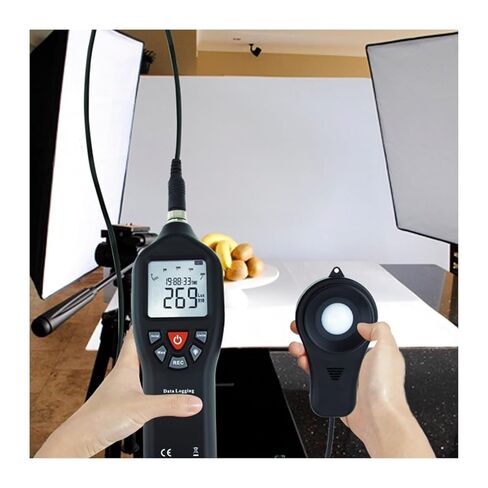 Light Meter Luxometer 0-200000 Photometer with Data Logging Function Detachable Sensor Backlight Lar Display Lux Meter in Kuwait