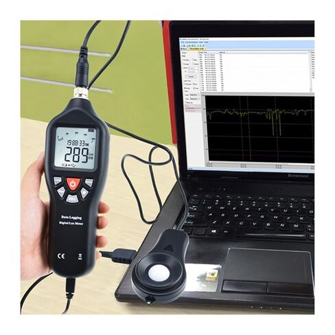 Light Meter Luxometer 0-200000 Photometer with Data Logging Function Detachable Sensor Backlight Lar Display Lux Meter in Kuwait