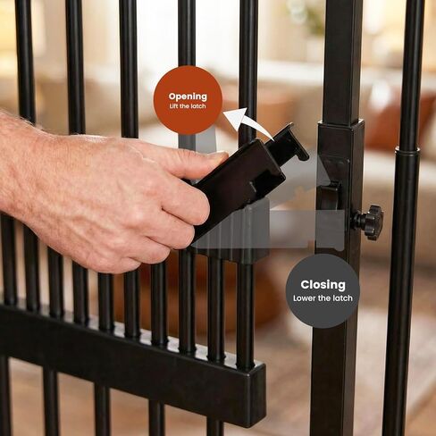 بوابة قطط طويلة جدًا من Gardner Pet بارتفاع 49 بوصة - 86 بوصة ارتفاع قابل للتعديل، بوابة طويلة للحيوانات الأليفة للمداخل/الممرات مع بوابة أطفال بعرض 27.5 بوصة - 37 بوصة قابلة للتعديل مع 4 مجموعات تمديد، بدون تثبيت بالضغط على الحفر (أسود) in Kuwait