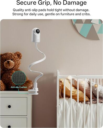 حامل شاشة الأطفال Jartoo متوافق مع HelloBaby HB65/HB40/HB6560/HB6339/HB6550 Pro، بصريات الأطفال الرضع، Momcozy، Nanit، VAVA، 16.9 بوصة ذراع مرن طويل للسرير معقوفة، بدون أدوات أو تلف في الجدار in Kuwait