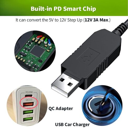 سلك محول طاقة USB 12 فولت من LONNKY مع مفتاح مضمّن لكاميرا سيارة الأطفال Luckview، وشاشة Furrion FOS07TADS Vision S، وكابل تعزيز محول 5 فولت إلى تيار مستمر 12 فولت in Kuwait