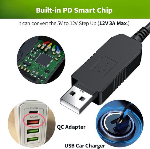 كابل شاحن USB LONNKY 12 فولت مع مفتاح مضمن وموصلات 35135/4017 لكاميرا سيارة الأطفال Luckview / شاشة Furrion FOS07TADS Vision S، كابل تعزيز محول 5 فولت إلى تيار مستمر 12 فولت (6.6 قدم، عبوتان) in Kuwait