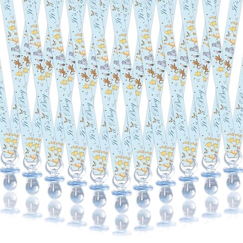 Winnie Baby Shower Pacifiers Necklace, It’s a Boy Baby Shower Favors, 30 Blue Acrylic Pacifier with Blue-Ribbon Printed It’s a Boy, Pooh Pacifier Necklace Gifts, Baby Shower Party Decorations in Kuwait