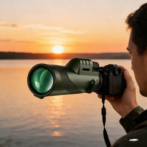 40x60 HD Portable Telescope with Phone Clip, Green Film Objective Lens for Bird Watching Camping Hiking Green in Kuwait