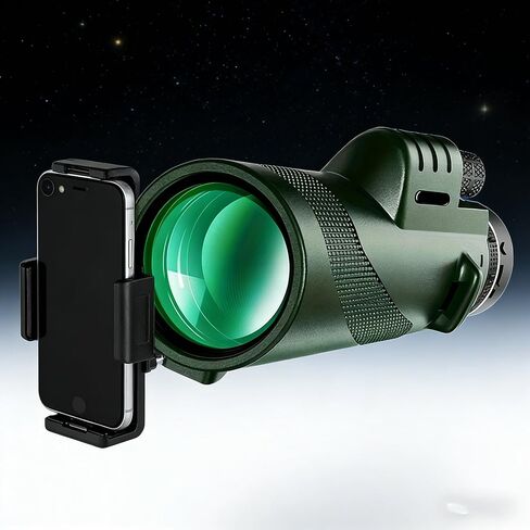 40x60 HD Portable Telescope with Phone Clip, Green Film Objective Lens for Bird Watching Camping Hiking Green in Kuwait