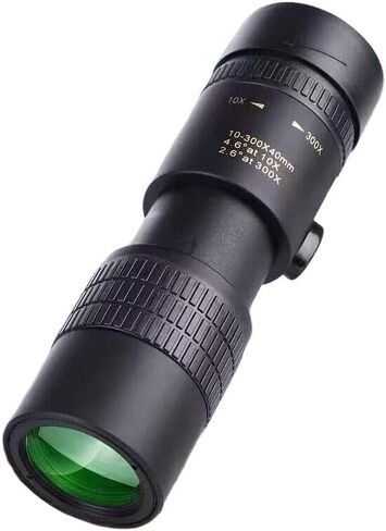 10-300X40mm Zoom Monocular Telescope, High Power Compact Monocular with Green Coated Lens, Waterproof Fog-Proof Scope(Black) in Kuwait