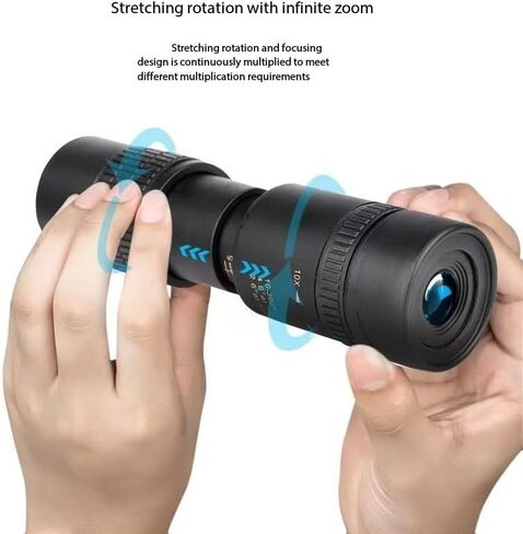 10-300X40mm Zoom Monocular Telescope, High Power Compact Monocular with Green Coated Lens, Waterproof Fog-Proof Scope(Black) in Kuwait