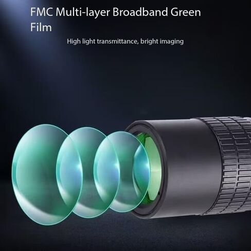 10-300X40mm Zoom Monocular Telescope, High Power Compact Monocular with Green Coated Lens, Waterproof Fog-Proof Scope(Black) in Kuwait