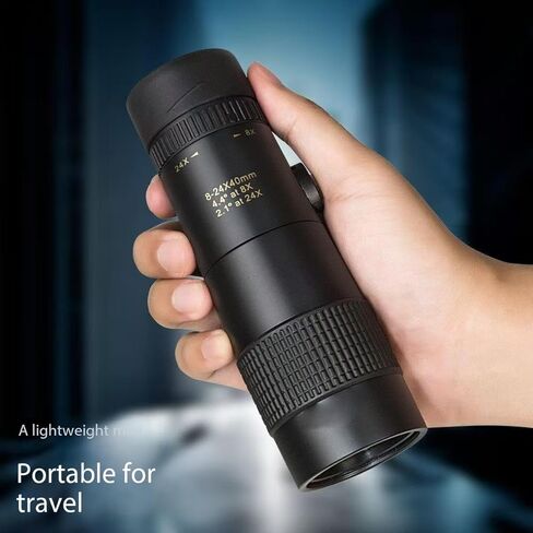 10-300X40mm Zoom Monocular Telescope, High Power Compact Monocular with Green Coated Lens, Waterproof Fog-Proof Scope(Black) in Kuwait
