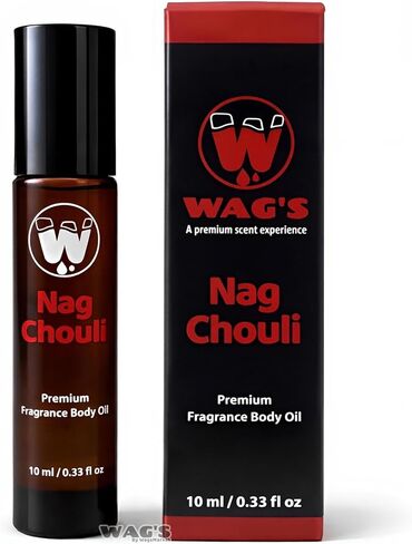 WagsMarket - زيت عطر ناج تشامبا وزيت الباتشولي العطري، زيت عطر ناج تشولي الأساسي، اختر من اللف إلى 0.33 أونصة - زجاجة زجاجية 4 أونصة (لفة 0.33 أونصة) in Kuwait