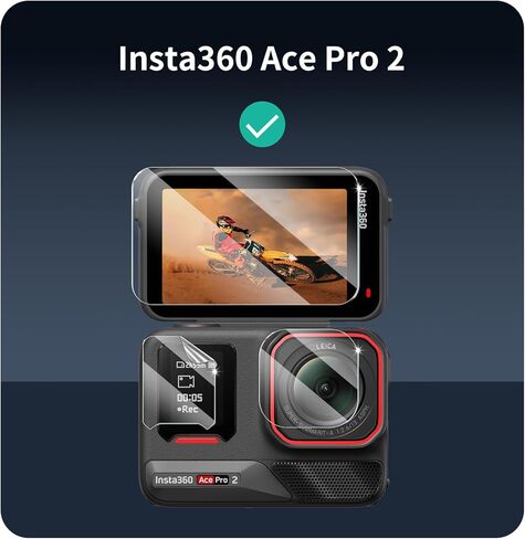 3 + 3 + 3 واقي شاشة وواقي عدسة لكاميرا Insta360 Ace Pro 2 [خلفية + عدسة + أمامية]، طبقة من الزجاج المقسى، حماية من الصدمات، HD، مضاد للكسر، مضاد للخدش، صلابة 9H، صديق للحافظة، خالي من الفقاعات in Kuwait
