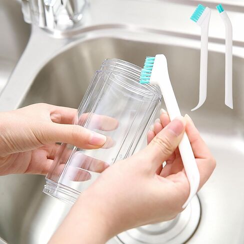 8Pcs Multi-Functional Crevice Cleaning Brush Set - Cup Lid Gap Cleaner, Bottle & Nipple Detail Brush, Long Handle Kitchen Sink & Groove Scrubber for Home Use in Kuwait