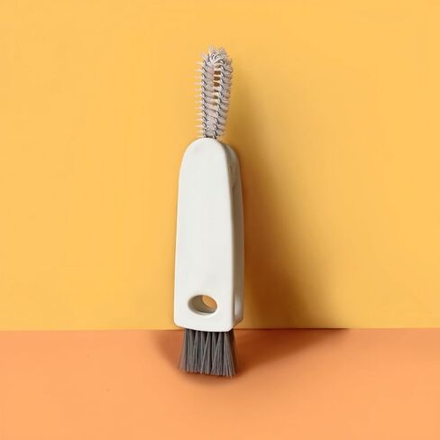 Cup Glass Cover Cleaning Brush, 3 in 1 Multifunctional Bottle Clean Brushes, Lid Groove Cleaner, Home Kitchen Washing Tools, 13x2.5x1.5cm (Orange) in Kuwait