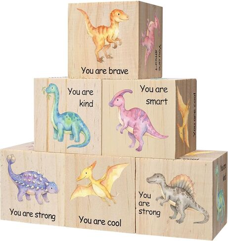 6 قطع من مكعبات الأطفال، ديكور حضانة Ocean Woodland للفتيات والفتيان، ديكور رف بألوان مائية لغرفة الأطفال، ديكور رف خشبي كبير الحجم لغرفة نوم الأطفال، هدايا لغرفة اللعب، مقاس 2.4x2.4 بوصة in Kuwait