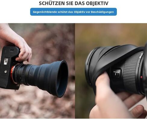 Universal Len-s Folding Hood Anti-Reflective Silicone Hood for DSLR Camera Photography Equipment Accessories (S Size 2 PCS) in Saudi Arabia