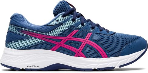 حذاء الجري Gel-Contend 6 للسيدات من ASICS، مقاس 11، Grand Shark/Pink GLO in Kuwait