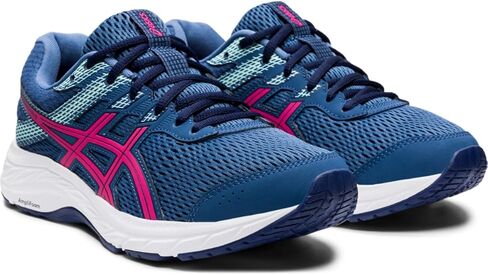 حذاء الجري Gel-Contend 6 للسيدات من ASICS، مقاس 11، Grand Shark/Pink GLO in Kuwait