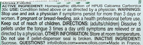 OLLOIS Calcarea Carbonica 30c Organic, Lactose-Free Homeopathic Medicine, 80 Pellets (Pack of 1) in Kuwait