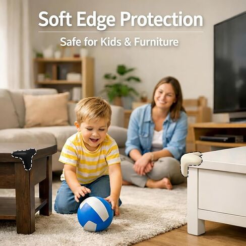 Corner Protector for Baby, 8 Pack EVA Foam Baby Proofing Corner Guards, Soft Y-Shaped Furniture Edge Protectors for Tables and Sharp Corners, Tear-Resistant Updated Design, White in Saudi Arabia