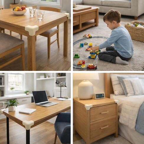 Corner Protector for Baby, 8 Pack EVA Foam Baby Proofing Corner Guards, Soft Y-Shaped Furniture Edge Protectors for Tables and Sharp Corners, Tear-Resistant Updated Design, White in Saudi Arabia