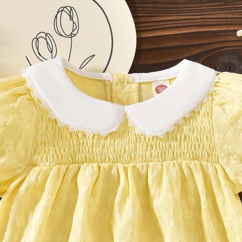 Baby Girl Summer Outfits Smocked Tops Shorts Set With Headband 3-24 Months in Saudi Arabia