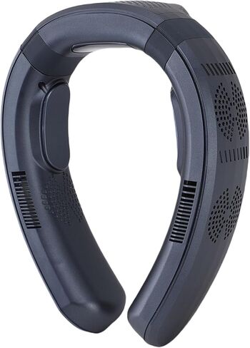 Rechargeable Neck Fan USB Neck Fan Wearable Semiconductor Heating Cooling 3 Speeds Silent Design 10000mAh Battery with Fast Charging for Travel Beach Cycling Camping (Navy Blue) in Saudi Arabia