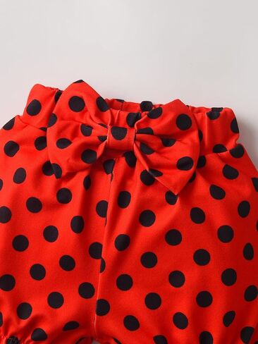 Kulcerry 3PCS Infant Baby Girl Clothes Summer Short Sleeve Cartoon Ladybug Bodysuit Shorts Headband Outfits Set in Kuwait