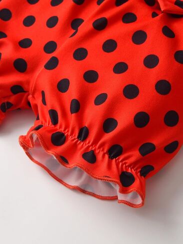 Kulcerry 3PCS Infant Baby Girl Clothes Summer Short Sleeve Cartoon Ladybug Bodysuit Shorts Headband Outfits Set in Kuwait