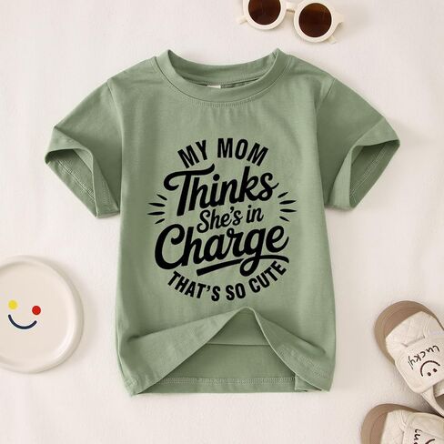 BOUTIKOME Toddler Boys Mother's Day Shirt My Mom Thinks She's in Charge That's So Cute Tshirt Funny Mama's Boy Outft Top 2-8Y in Saudi Arabia