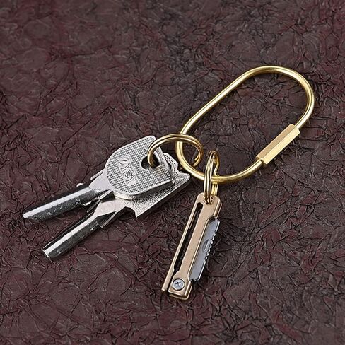 Ultra Small Little Folding Pocket Brass Knife, Special High Carbon Alloy Steel Blade Brass Handle, Mini EDC Portable Knife, Ultra Compact and Lightweight (Square head) in Saudi Arabia