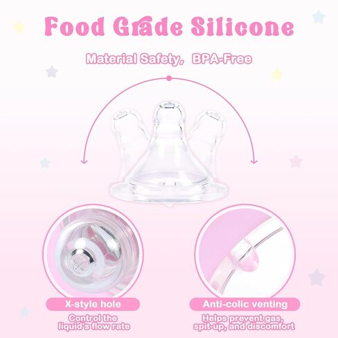 LittleForBig Adult Baby Bottle Ultra Printed Specialty Oversized Glass Feeding Fairy Littles in Dreamland Pattern in Kuwait