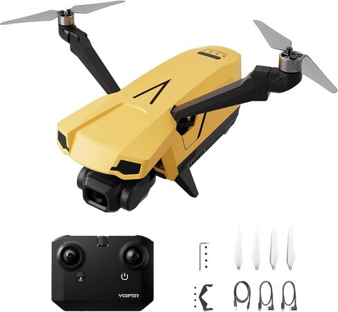طائرات بدون طيار مع كاميرا للبالغين 4K، تصميم VCOPTER Falcon Mini Bi-Copter، قدرة طيران مقلوبة، أقصى سرعة 16 م/ث، نقل فيديو 10000 قدم، بطارية واحدة لمدة 34 دقيقة كحد أقصى لوقت الطيران، 249 جم in Kuwait