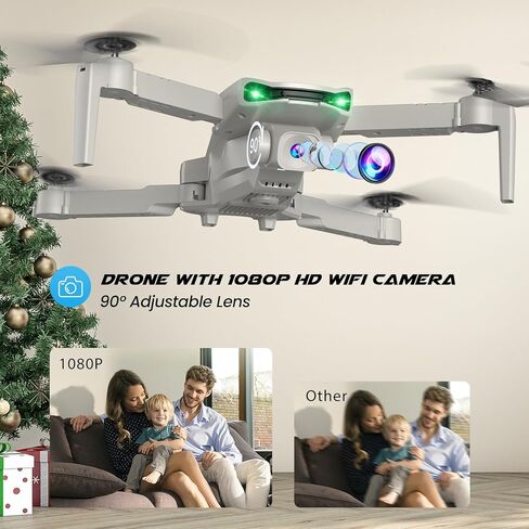 طائرة بدون طيار SIMREX مع كاميرا 1080 بكسل للأطفال والكبار، طائرة رباعية المروحية RC مع تثبيت الارتفاع، طائرة بدون طيار صغيرة مع مفتاح تشغيل واحد، طيران نقطة الطريق، وضع مقطوعة الرأس، قلب ثلاثي الأبعاد، 3 سرعات، طائرة بدون طيار للتحكم عن بعد للمبتدئين in Kuwait