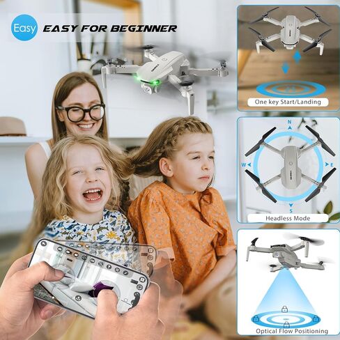 طائرة بدون طيار SIMREX مع كاميرا 1080 بكسل للأطفال والكبار، طائرة رباعية المروحية RC مع تثبيت الارتفاع، طائرة بدون طيار صغيرة مع مفتاح تشغيل واحد، طيران نقطة الطريق، وضع مقطوعة الرأس، قلب ثلاثي الأبعاد، 3 سرعات، طائرة بدون طيار للتحكم عن بعد للمبتدئين in Kuwait