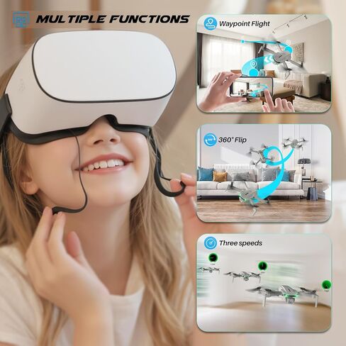 طائرة بدون طيار SIMREX مع كاميرا 1080 بكسل للأطفال والكبار، طائرة رباعية المروحية RC مع تثبيت الارتفاع، طائرة بدون طيار صغيرة مع مفتاح تشغيل واحد، طيران نقطة الطريق، وضع مقطوعة الرأس، قلب ثلاثي الأبعاد، 3 سرعات، طائرة بدون طيار للتحكم عن بعد للمبتدئين in Kuwait
