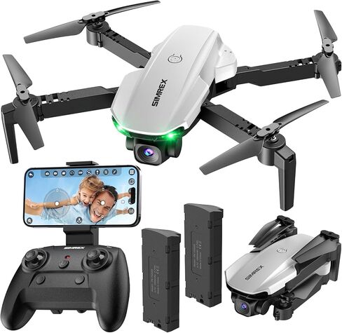 طائرة بدون طيار SIMREX مع كاميرا 1080 بكسل للأطفال والكبار، طائرة رباعية المروحية RC مع تثبيت الارتفاع، طائرة بدون طيار صغيرة مع مفتاح تشغيل واحد، طيران نقطة الطريق، وضع مقطوعة الرأس، قلب ثلاثي الأبعاد، 3 سرعات، طائرة بدون طيار للتحكم عن بعد للمبتدئين in Kuwait