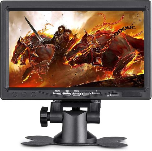 7 Inch HD Display, IPS 1024X600 Resolution Screen, Car Rearview Cameras Monitor with HDMI VGA, 2 Video Input for Backup Camera for Car DVD VCR PC Laptop Raspberry Pi in Kuwait