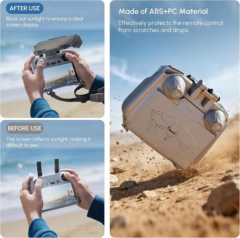 غطاء حماية من الشمس STARTRC 3 في 1 لجهاز تحكم DJI RC 2 وRC - مظلة شمسية قابلة للتعديل مع حزام للرقبة، واقي شاشة وغطاء عصا التحكم لملحقات DJI Mini 5 Pro/4 Pro/Air 3S/Flip/Neo/Avata 360/Mavic 4 Pro in Kuwait