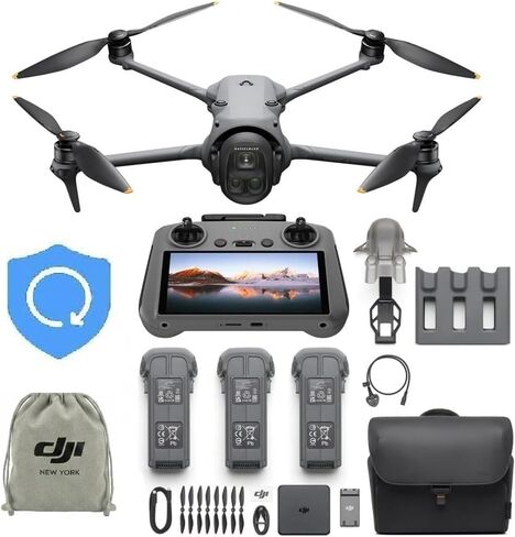 مجموعة DJI Mavic 4 Pro Fly More Combo مع DJI RC 2، (بما في ذلك خطة رعاية NYC لمدة عام واحد) طائرة بدون طيار ثلاثية الكاميرا الرائدة مع كاميرا Hasselblad بدقة 100 ميجابكسل 4/3 CMOS، ونقل فيديو 30 كم/18.6 ميل، ووقت طيران أقصى 51 دقيقة، ومحور شحن، والمزيد in Kuwait