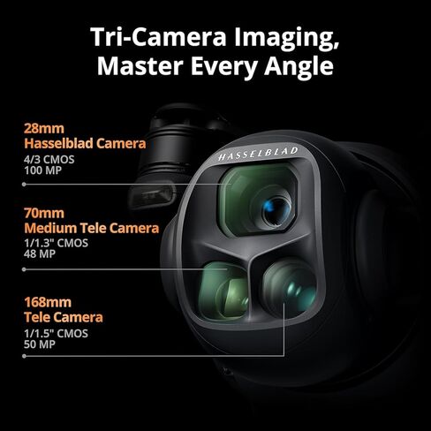 مجموعة DJI Mavic 4 Pro Fly More Combo مع DJI RC 2، (بما في ذلك خطة رعاية NYC لمدة عام واحد) طائرة بدون طيار ثلاثية الكاميرا الرائدة مع كاميرا Hasselblad بدقة 100 ميجابكسل 4/3 CMOS، ونقل فيديو 30 كم/18.6 ميل، ووقت طيران أقصى 51 دقيقة، ومحور شحن، والمزيد in Kuwait