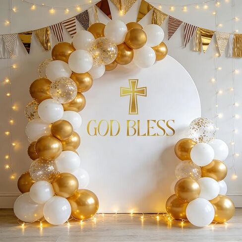 God Bless Wall Decal, Baptism Stickers, God Bless Decorations, Baptism Sign for Backdrop, First Communion Confirmation Christening Decorations in Kuwait