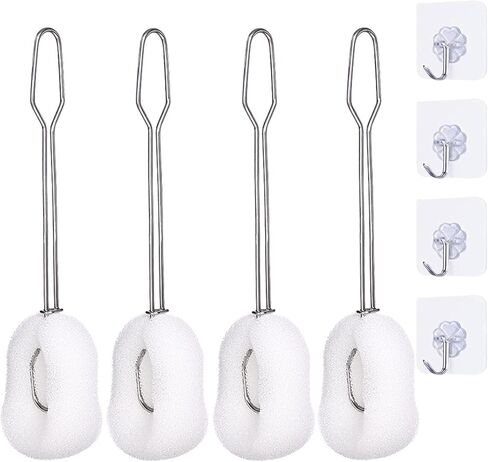 12PCS Bottle Brush Replacement Sponge Cup Cleaning Brush Sponges Head Baby Bottle Scrubber Brush Replacement Sponge (Replacement Sponges 12PCS) in Kuwait