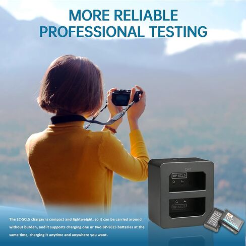 بطارية DSTE قطعتين BP-SCL5 وشاحن مزدوج مع كابل Micro USB متوافق مع Leica M10، M10R، M10P in Kuwait