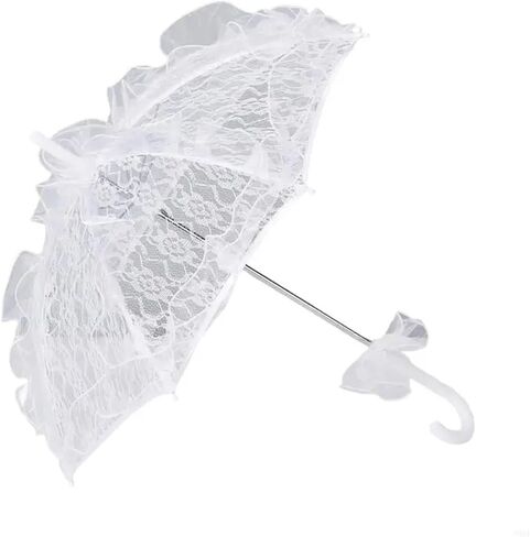 Wedding Lace Parasol Women Lace Protective Parasol with Flower Pattern for Various Formal Occasion Photo Accessory in Saudi Arabia