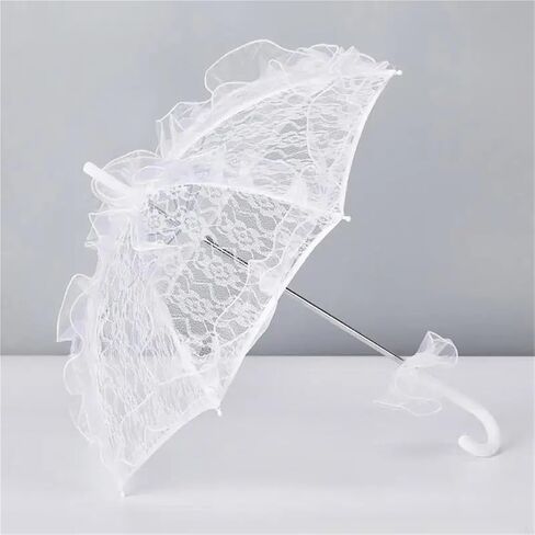 Wedding Lace Parasol Women Lace Protective Parasol with Flower Pattern for Various Formal Occasion Photo Accessory in Saudi Arabia