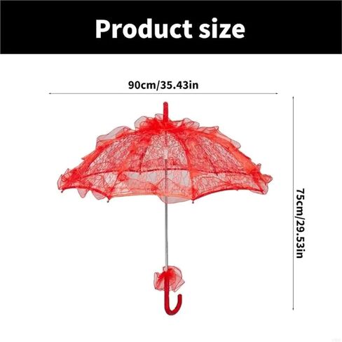 Wedding Lace Parasol Women Lace Protective Parasol with Flower Pattern for Various Formal Occasion Photo Accessory in Saudi Arabia
